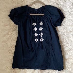 Tommy Hilfiger Peasant top with a diamond pattern